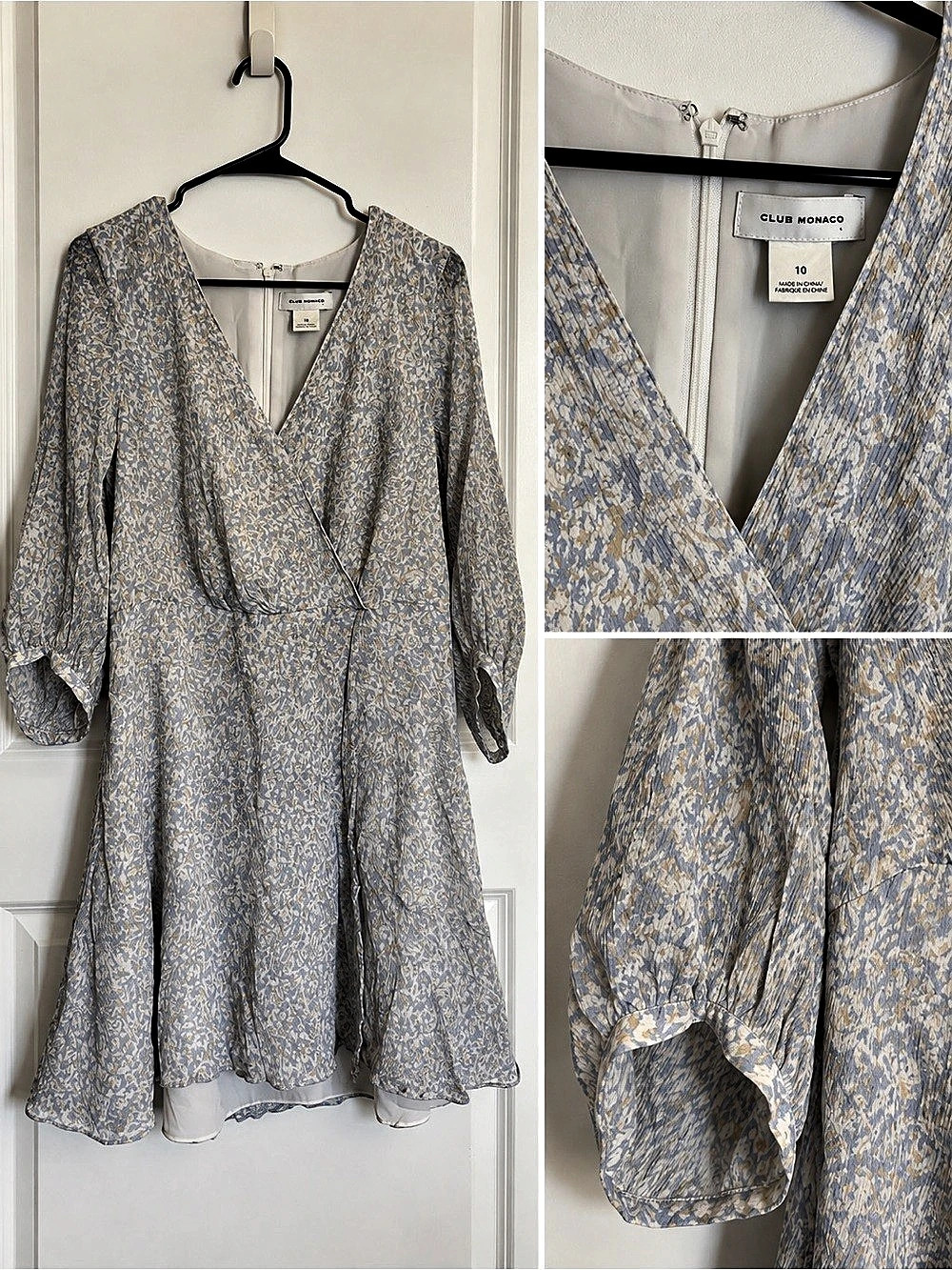 Club Monaco Floral Mini Dress Blue & White Size 6 Like New